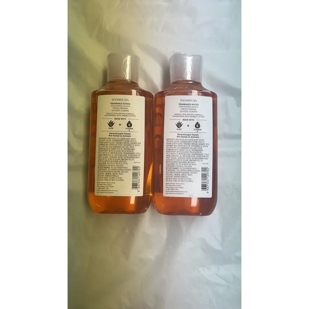 2 x Bath & Body Works FIJI SUNSHINE GUAVA-TINI Aloe & Vitamin E shower gel